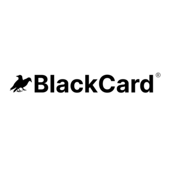 BlackCard logo featuring two black birds and bold black text reading "BlackCard" on a white background.